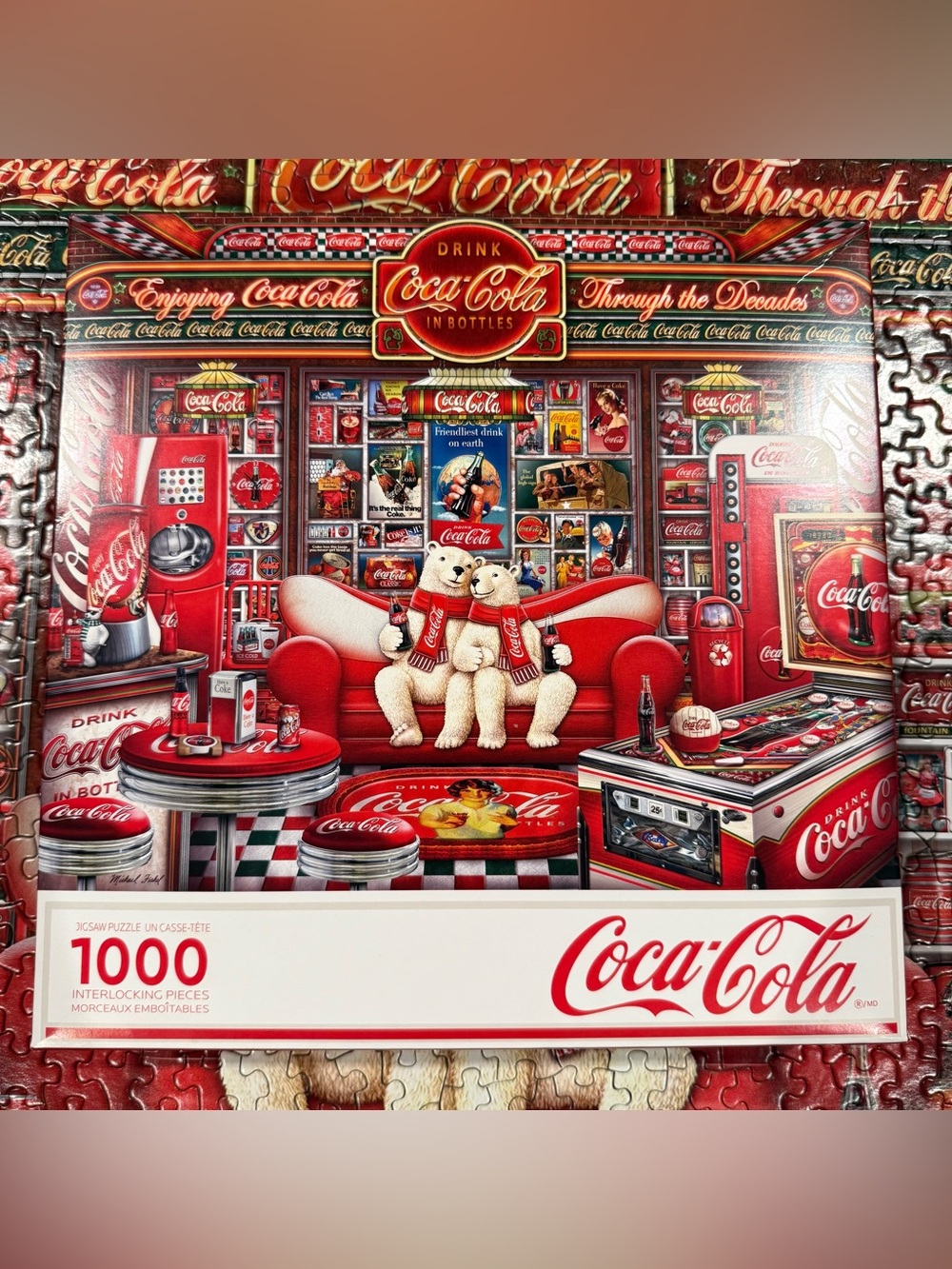 Coca-Cola Vintage Diner Puzzle Art - Red & White